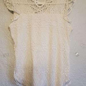 White lace shirt
